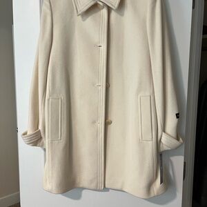 Classic Cream Pea Coat for Women